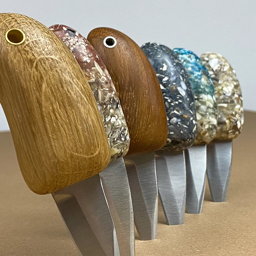Set de couteaux bois et coquillage